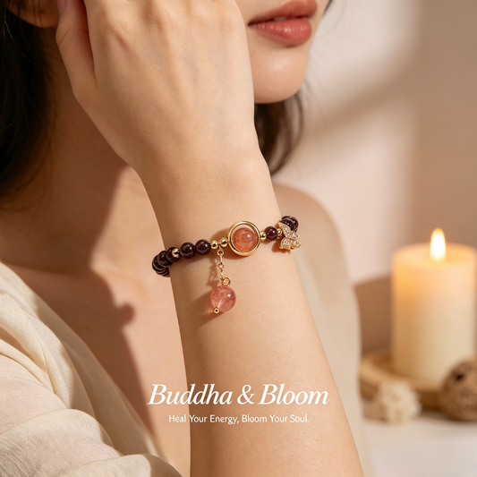 Natural Garnet Strawberry Quartz Forest Fairy Butterfly Charm Bracelet
Fairy butterfly charm garnet strawberry quartz women wrist bracelet
Romantic love luck natural crystal accessory for casual outfit
Delicate forest style glamour blessing jewelry gift for ladies