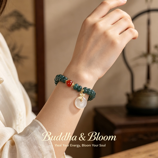 New Chinese Style Natural Stone Blue Water Jade Peace Buckle Bracelet for Peace and Fortune
Retro new Chinese blue water jade peace buckle women daily wrist bracelet
Protective calming natural stone accessory for oriental outfit matching
Elegant peace blessing gem jewelry gift for ladies and collection