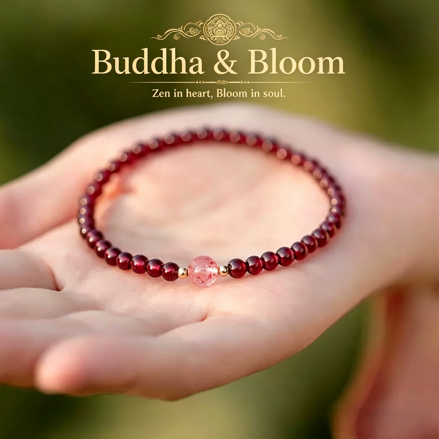 New Chinese Style Dainty Natural Garnet Strawberry Quartz Small Bead Gold Ball Bracelet for Love and Fortune
Detail Image Alt Texts
Dainty new Chinese garnet strawberry quartz gold ball women wrist bracelet
Love vitality wealth lucky small bead natural stone accessory for daily outfit
Elegant oriental beaded gem bracelet for gift giving and personal collection