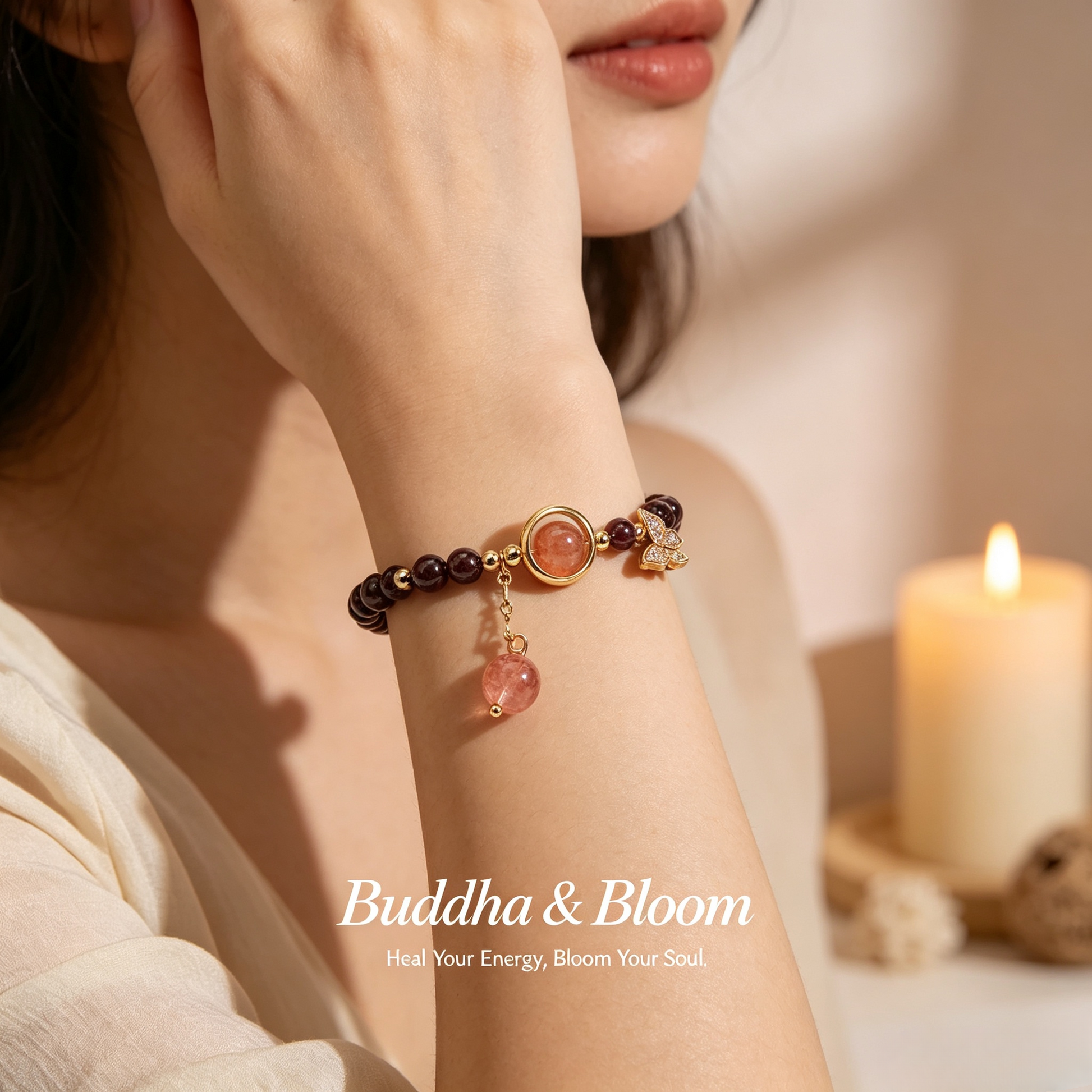 Natural Garnet Strawberry Quartz Forest Fairy Butterfly Charm Bracelet
Fairy butterfly charm garnet strawberry quartz women wrist bracelet
Romantic love luck natural crystal accessory for casual outfit
Delicate forest style glamour blessing jewelry gift for ladies
