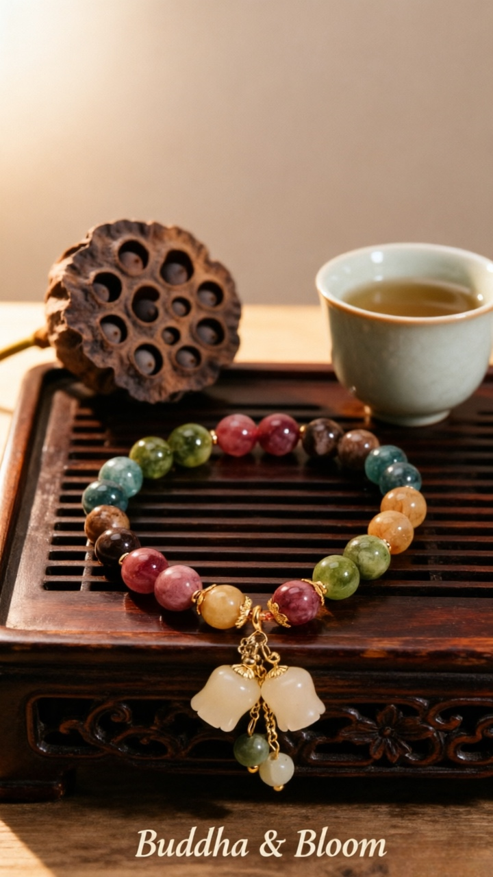 Natural Color Tourmaline Lily of the Valley Pendant Bracelet
Vibrant colorful tourmaline floral pendant elegant women wrist bracelet
Happiness charm natural gem hand accessory for daily outfit matching
Exquisite lily blessing tourmaline delicate jewelry gift for ladies