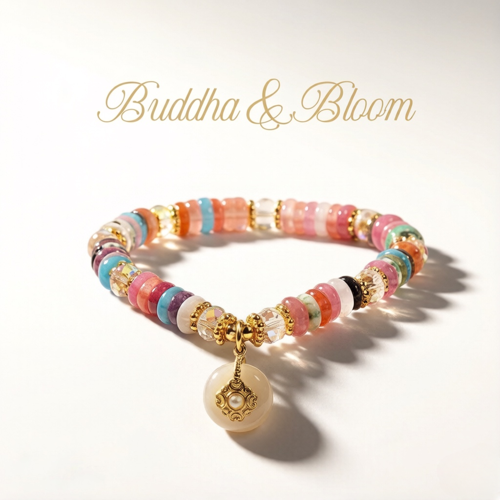 Colorful Frisbee Natural Stone Peace Buckle Pendant Crystal Bracelet
Multi color natural stone peace buckle casual women wrist bracelet
Vitality protective crystal hand ornament for daily outfit matching
Auspicious colorful blessing crystal fashion gift jewelry
