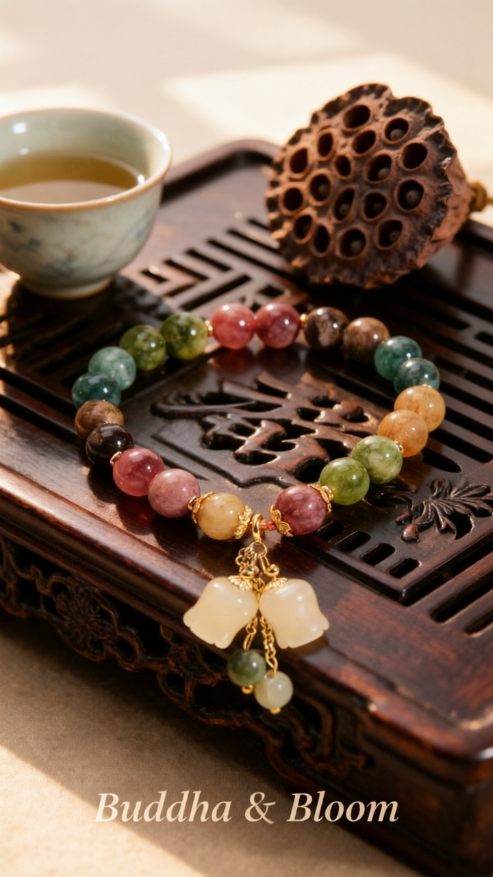 Natural Color Tourmaline Lily of the Valley Pendant Bracelet
Vibrant colorful tourmaline floral pendant elegant women wrist bracelet
Happiness charm natural gem hand accessory for daily outfit matching
Exquisite lily blessing tourmaline delicate jewelry gift for ladies
