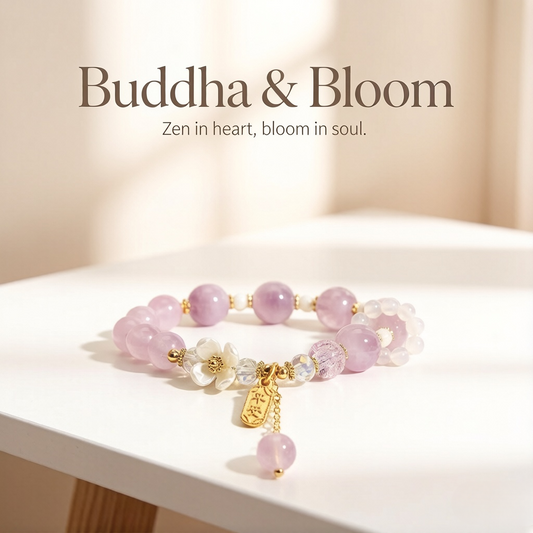 Natural Chalcedony Crystal Glass Flower Pendant Peace Joy Bracelet
Elegant flower pendant chalcedony crystal women daily wrist bracelet
Peace joy blessing natural stone hand accessory for outfit matching
Delicate floral style healing protective jewelry gift for ladies