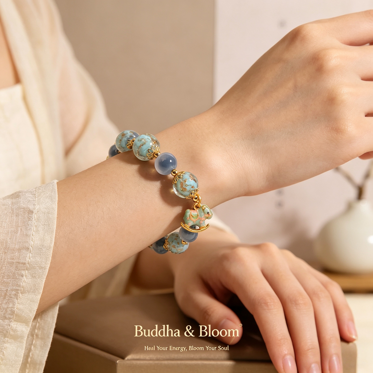 Natural Blue Sweetheart Agate Luminous Glass Crystal Bracelet
Sweetheart agate luminous crystal casual women daily wrist bracelet
Natural blue gem healing lucky hand ornament for outfit matching
Glow-in-dark glass crystal delicate blessing jewelry gift for ladies