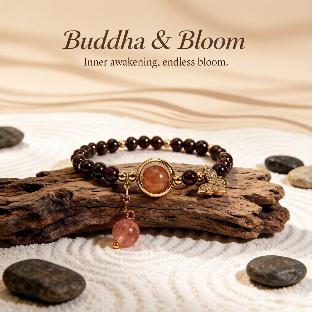 Natural Garnet Strawberry Quartz Forest Fairy Butterfly Charm Bracelet
Fairy butterfly charm garnet strawberry quartz women wrist bracelet
Romantic love luck natural crystal accessory for casual outfit
Delicate forest style glamour blessing jewelry gift for ladies
