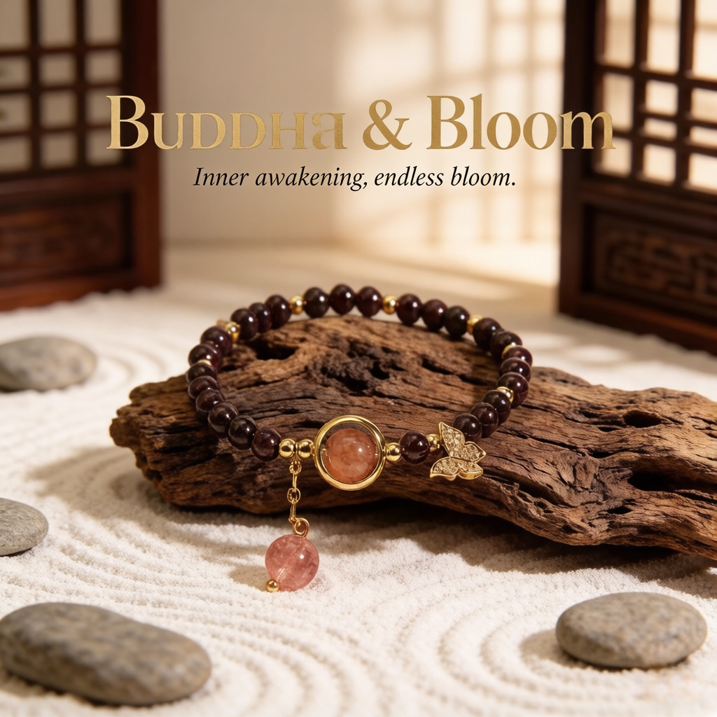 Natural Garnet Strawberry Quartz Forest Fairy Butterfly Charm Bracelet
Fairy butterfly charm garnet strawberry quartz women wrist bracelet
Romantic love luck natural crystal accessory for casual outfit
Delicate forest style glamour blessing jewelry gift for ladies