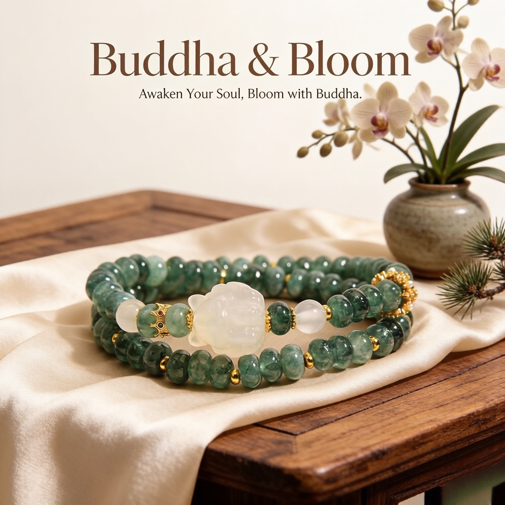 Natural Blue Water Jadeite Chalcedony Fox Double Layer Luxury Women Bracelet
