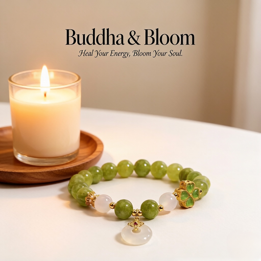 New Chinese Style green Tourmaline Peace Buckle Four-leaf Clover Pendant Bracelet
Retro four-leaf clover peace buckle green tourmaline women wrist bracelet
Lucky protective chalcedony crystal hand accessory for daily outfit matching
Oriental auspicious blessing delicate gem jewelry gift for ladies