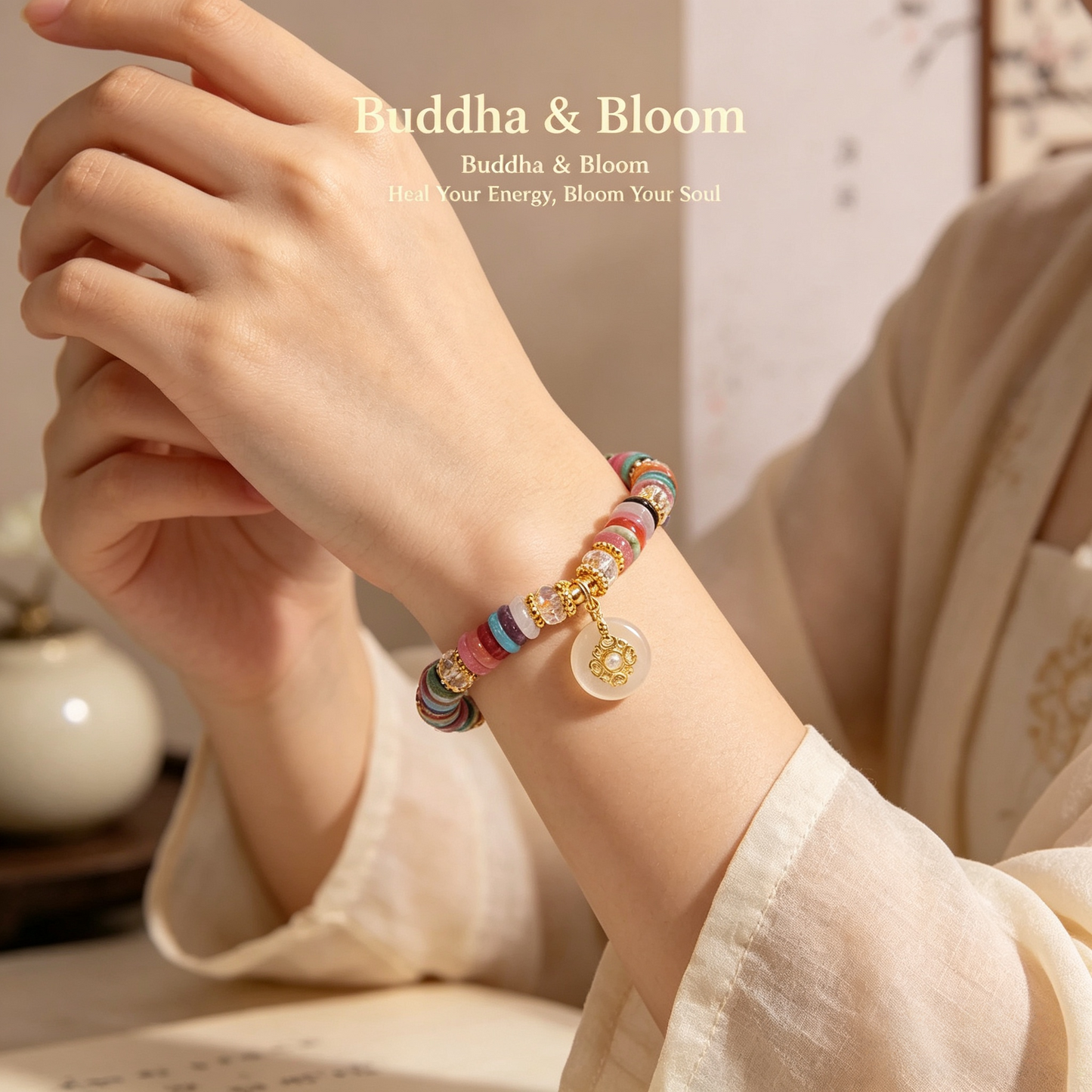 Colorful Frisbee Natural Stone Peace Buckle Pendant Crystal Bracelet
Multi color natural stone peace buckle casual women wrist bracelet
Vitality protective crystal hand ornament for daily outfit matching
Auspicious colorful blessing crystal fashion gift jewelry