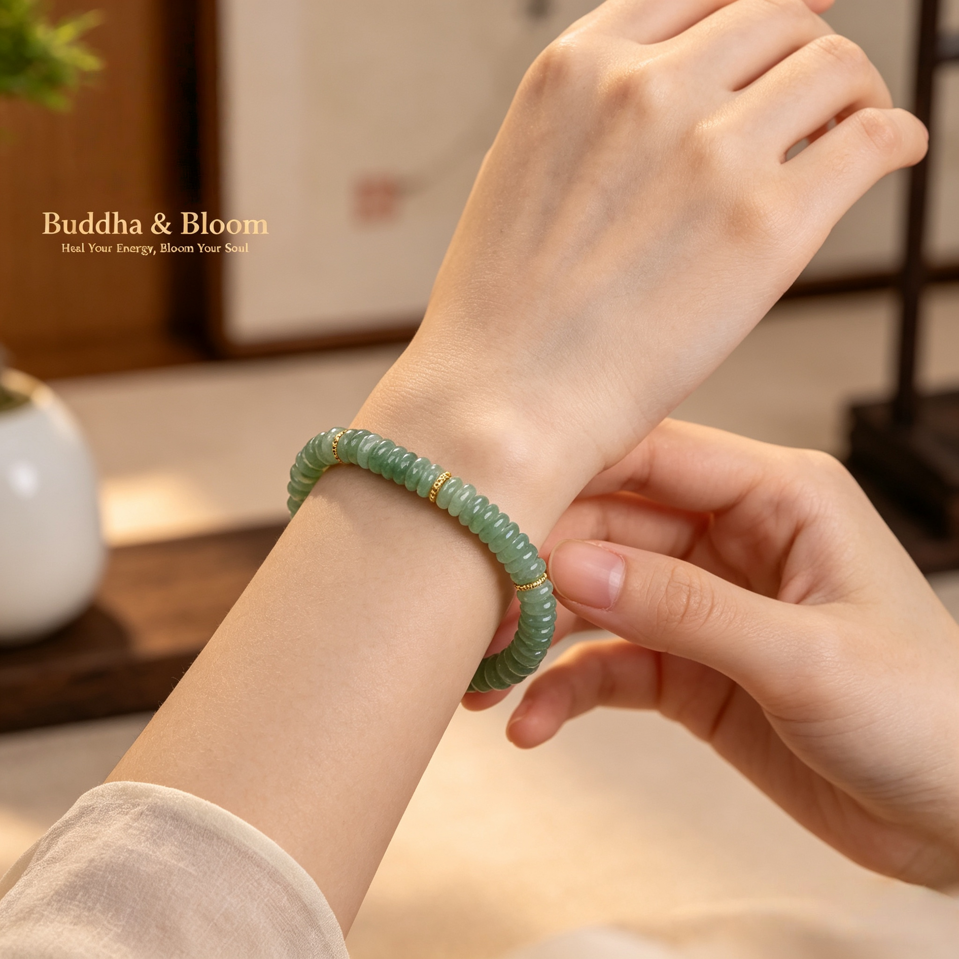 Natural Aventurine Abacus Bead New Chinese Style Bracelet
Unique abacus bead natural aventurine vintage women wrist bracelet
Wealth luck oriental jade hand accessory for daily outfit matching
Elegant wisdom blessing aventurine jewelry gift for ladies