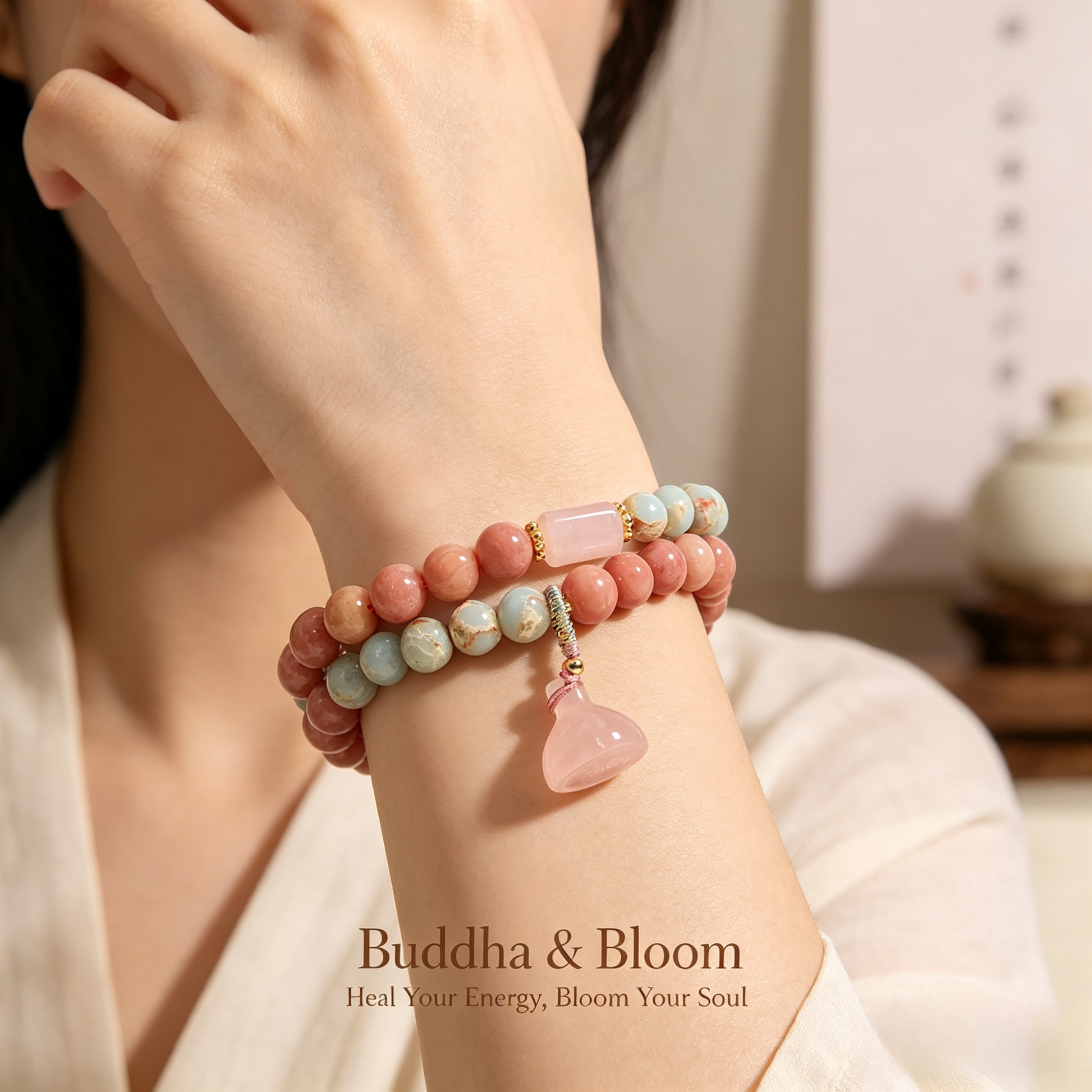New Chinese Style Shoushan Stone Double Layer Lotus Seedpod Rhodochrosite Bracelet
Vintage lotus seedpod double layer Shoushan stone women wrist bracelet
Emotional healing blessing natural stone hand accessory for outfit matching
Classic oriental elegant longevity fortune jewelry gift for ladies