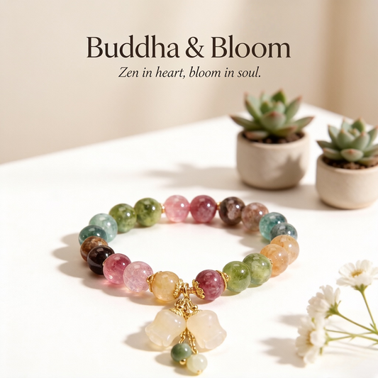 Natural Color Tourmaline Lily of the Valley Pendant Bracelet
Vibrant colorful tourmaline floral pendant elegant women wrist bracelet
Happiness charm natural gem hand accessory for daily outfit matching
Exquisite lily blessing tourmaline delicate jewelry gift for ladies