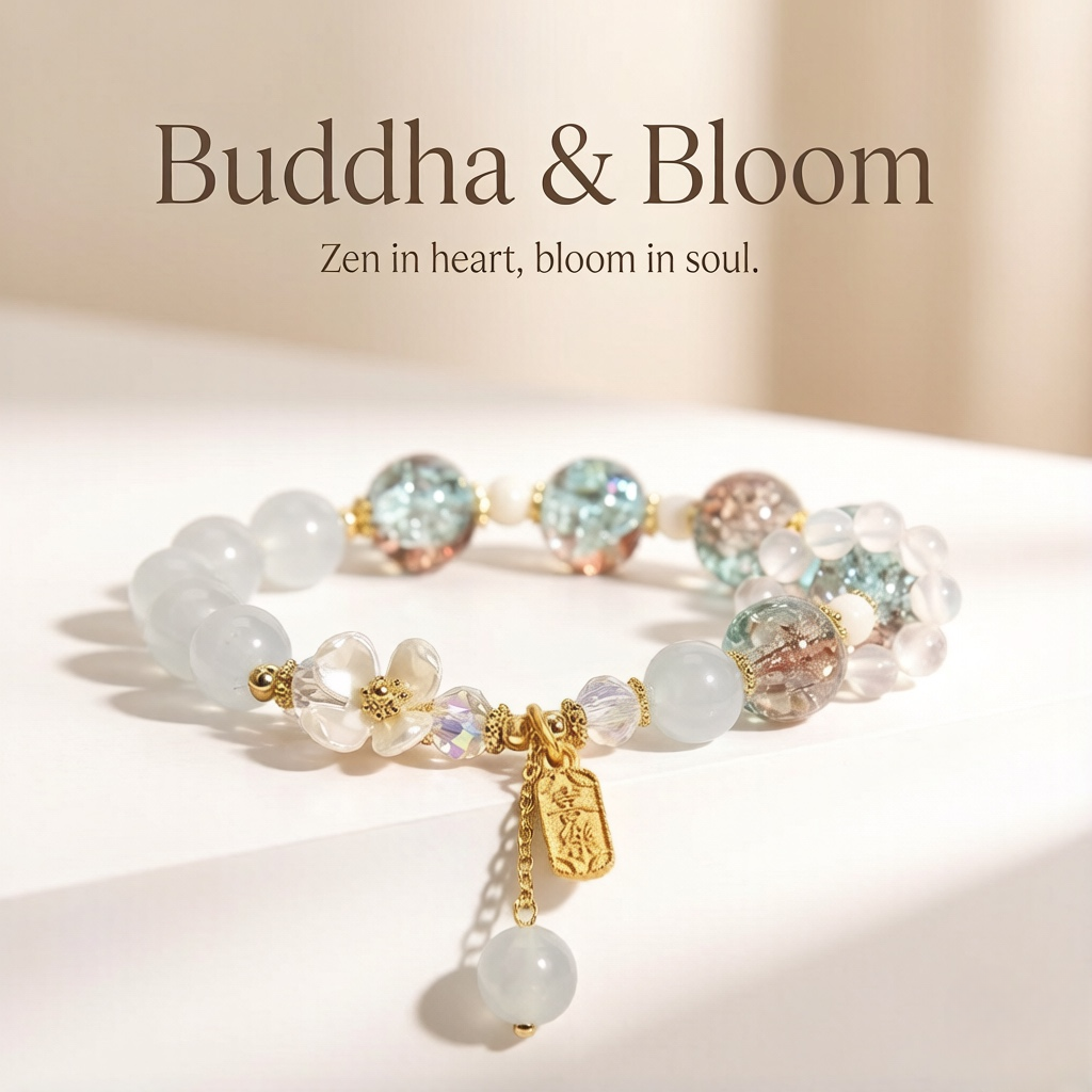 Natural Chalcedony Crystal Glass Flower Pendant Peace Joy Bracelet
Elegant flower pendant chalcedony crystal women daily wrist bracelet
Peace joy blessing natural stone hand accessory for outfit matching
Delicate floral style healing protective jewelry gift for ladies