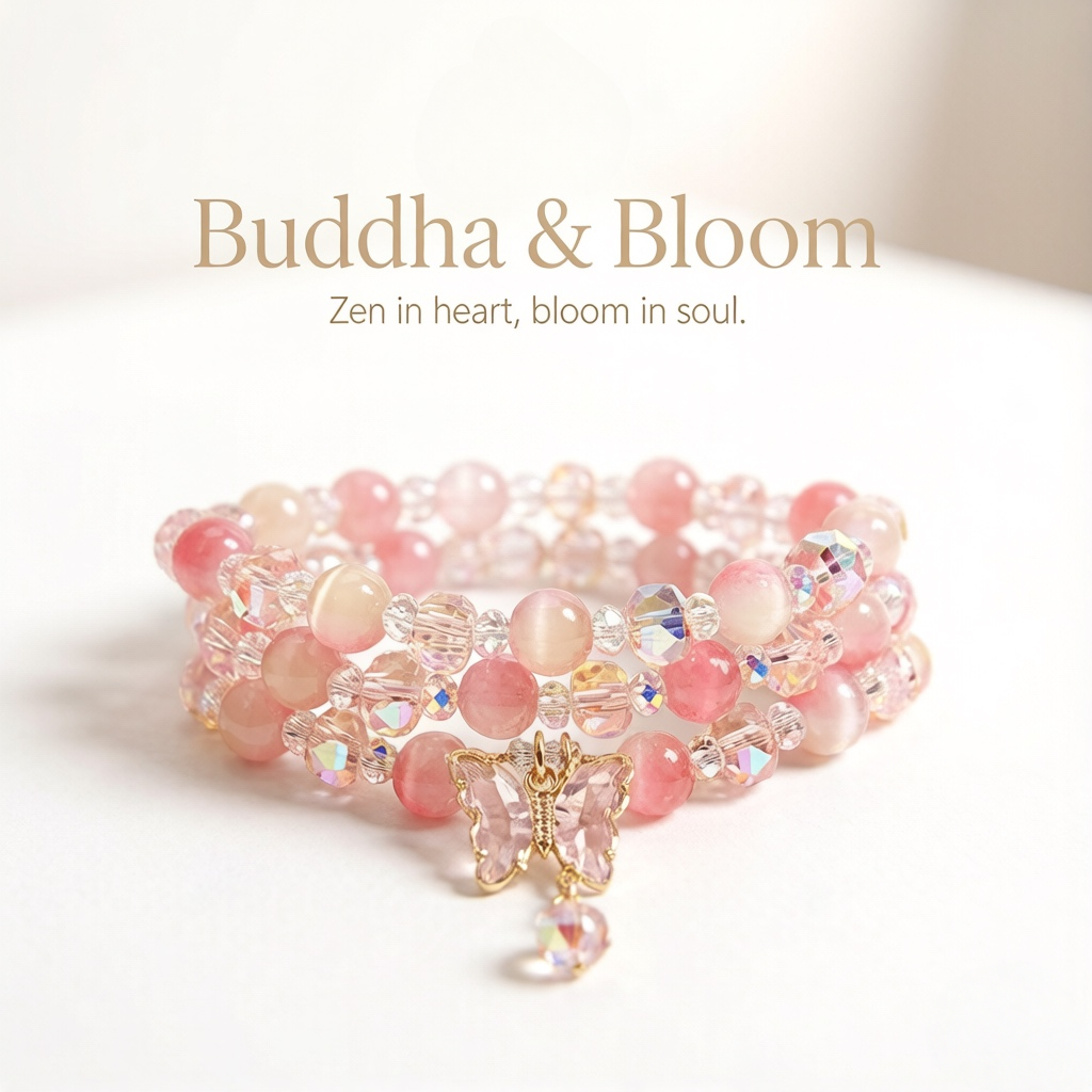 Peach Cat's Eye Stone Crystal Butterfly Pendant Multi-layer Bracelet
Elegant multi-layer peach cat eye butterfly women fashion wrist bracelet
Mood balancing charming natural crystal accessory for outfit matching
Sweet graceful gem bracelet gift for ladies daily collection