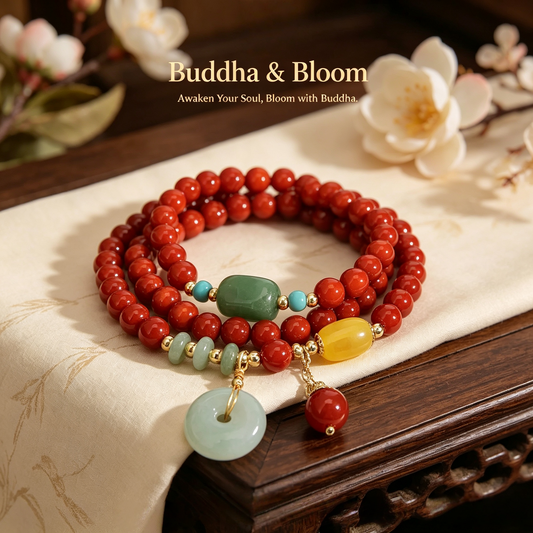 Natural Red Agate Jade Peace Buckle Pendant Multi-layer Bracelet
Retro multi-layer red agate jade peace buckle women wrist bracelet
Wealth protection auspicious natural stone accessory for daily outfit
Classic blessing gem bracelet gift and personal collection