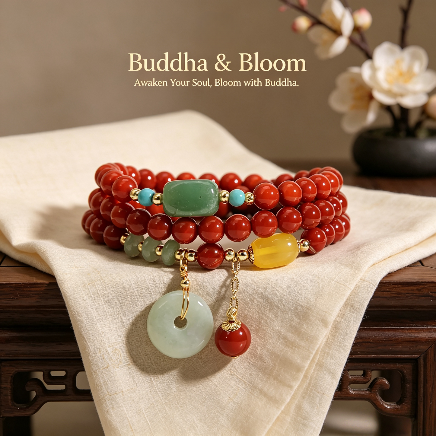 Natural Red Agate Jade Peace Buckle Pendant Multi-layer Bracelet
Retro multi-layer red agate jade peace buckle women wrist bracelet
Wealth protection auspicious natural stone accessory for daily outfit
Classic blessing gem bracelet gift and personal collection