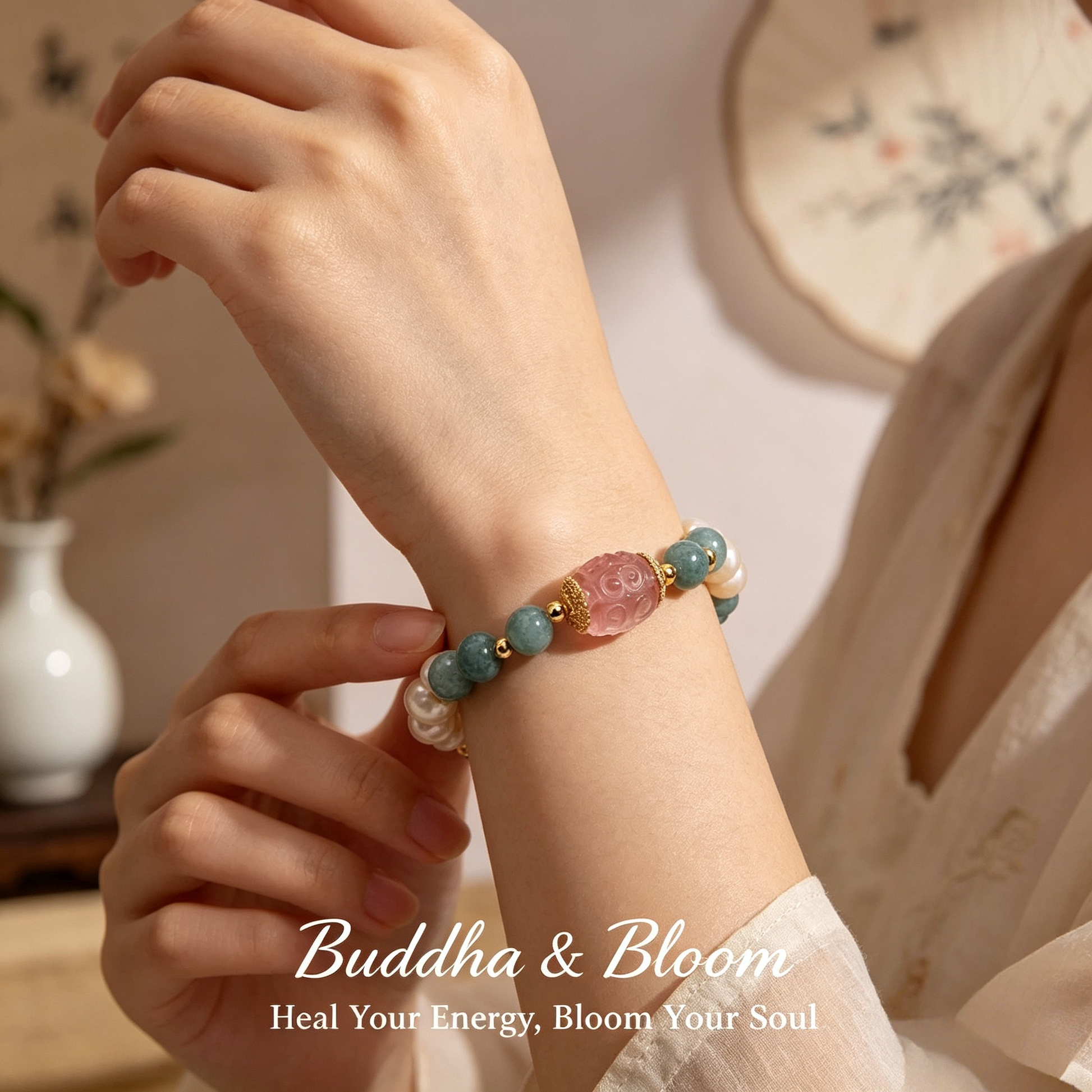 Natural Freshwater Pearl Blue Water Jade Crystal Fluorite Barrel Bead Bracelet
Elegant pearl jade fluorite barrel bead women daily wrist bracelet
Smooth fortune calming natural stone accessory for all outfit matching
Premium blessing elegant gem jewelry gift for daily collection & gifting
