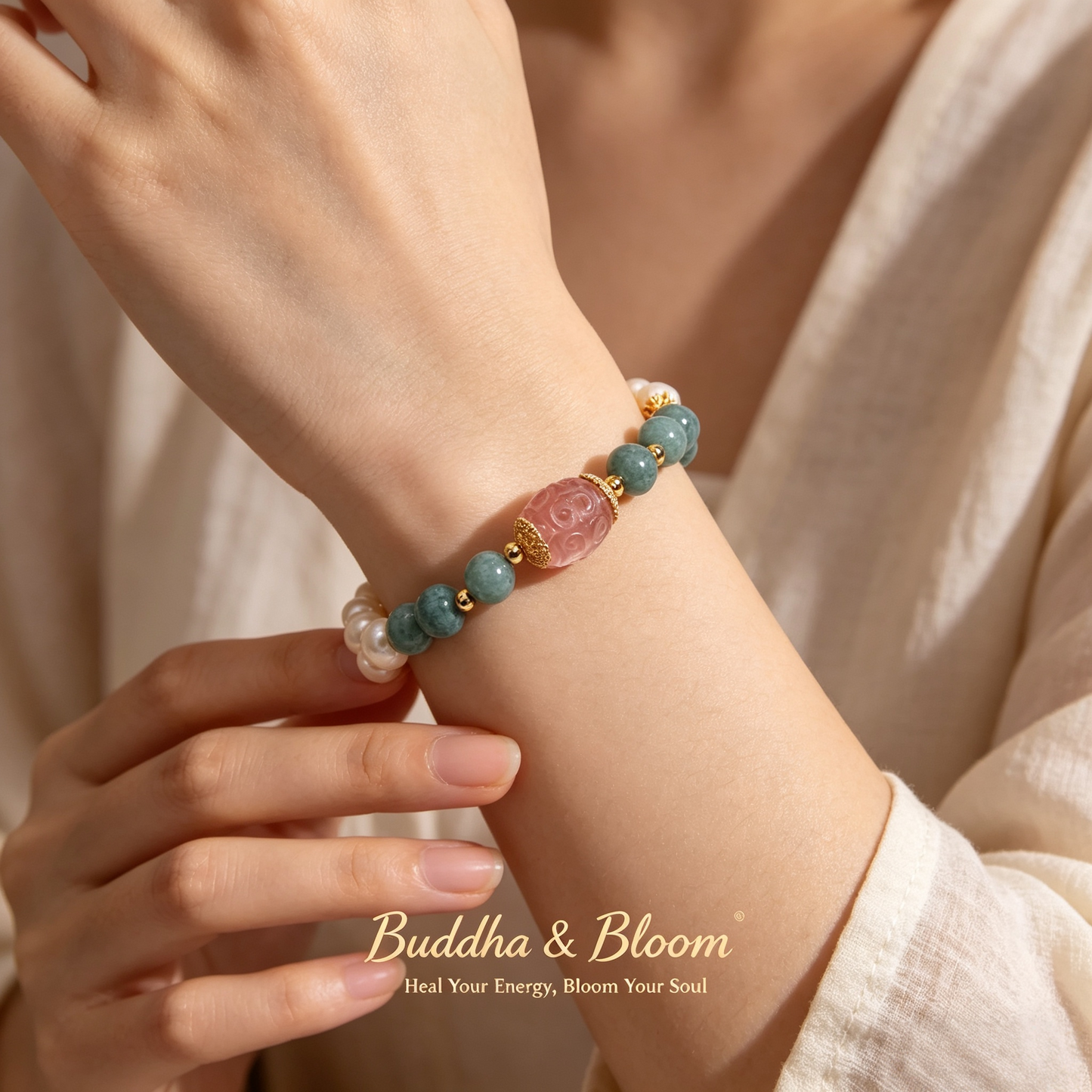 Natural Freshwater Pearl Blue Water Jade Crystal Fluorite Barrel Bead Bracelet
Elegant pearl jade fluorite barrel bead women daily wrist bracelet
Smooth fortune calming natural stone accessory for all outfit matching
Premium blessing elegant gem jewelry gift for daily collection & gifting