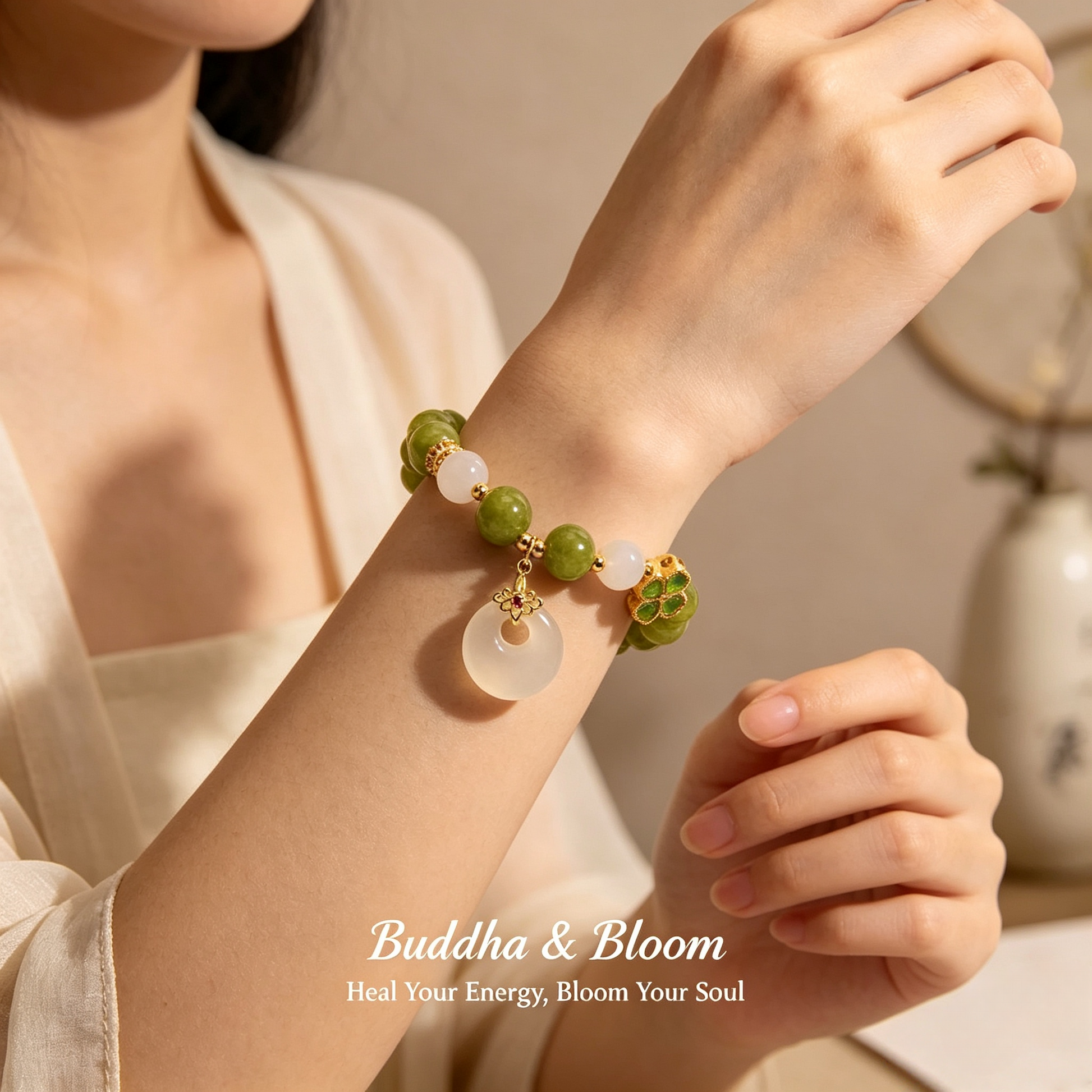 New Chinese Style  Tourmaline Peace Buckle Four-leaf Clover Pendant Bracelet
Retro four-leaf clover peace buckle tourmaline women wrist bracelet
Lucky protective chalcedony crystal hand accessory for daily outfit matching
Oriental auspicious blessing delicate gem jewelry gift for ladies