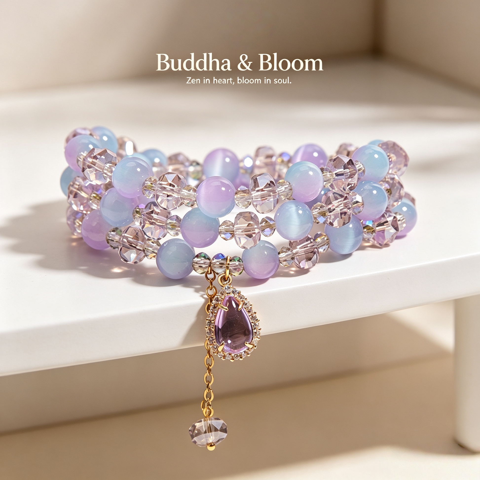 Purple Blue Cat's Eye Multi-layer Water Drop Pendant Crystal Bracelet
Elegant multi-layer water drop cat eye crystal women wrist bracelet
Mood balancing fashionable natural stone accessory for daily styling
Grace lucky gem bracelet gift and personal collection