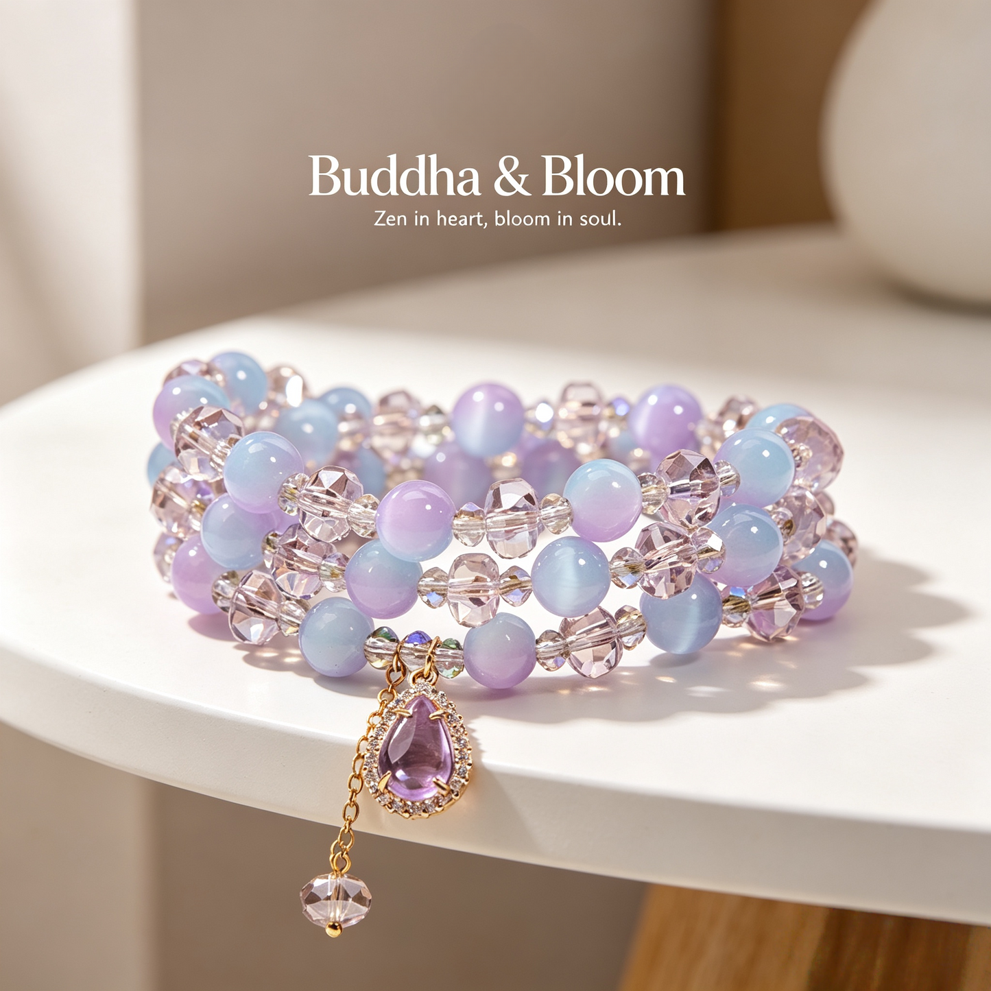 Purple Blue Cat's Eye Multi-layer Water Drop Pendant Crystal Bracelet
Elegant multi-layer water drop cat eye crystal women wrist bracelet
Mood balancing fashionable natural stone accessory for daily styling
Grace lucky gem bracelet gift and personal collection