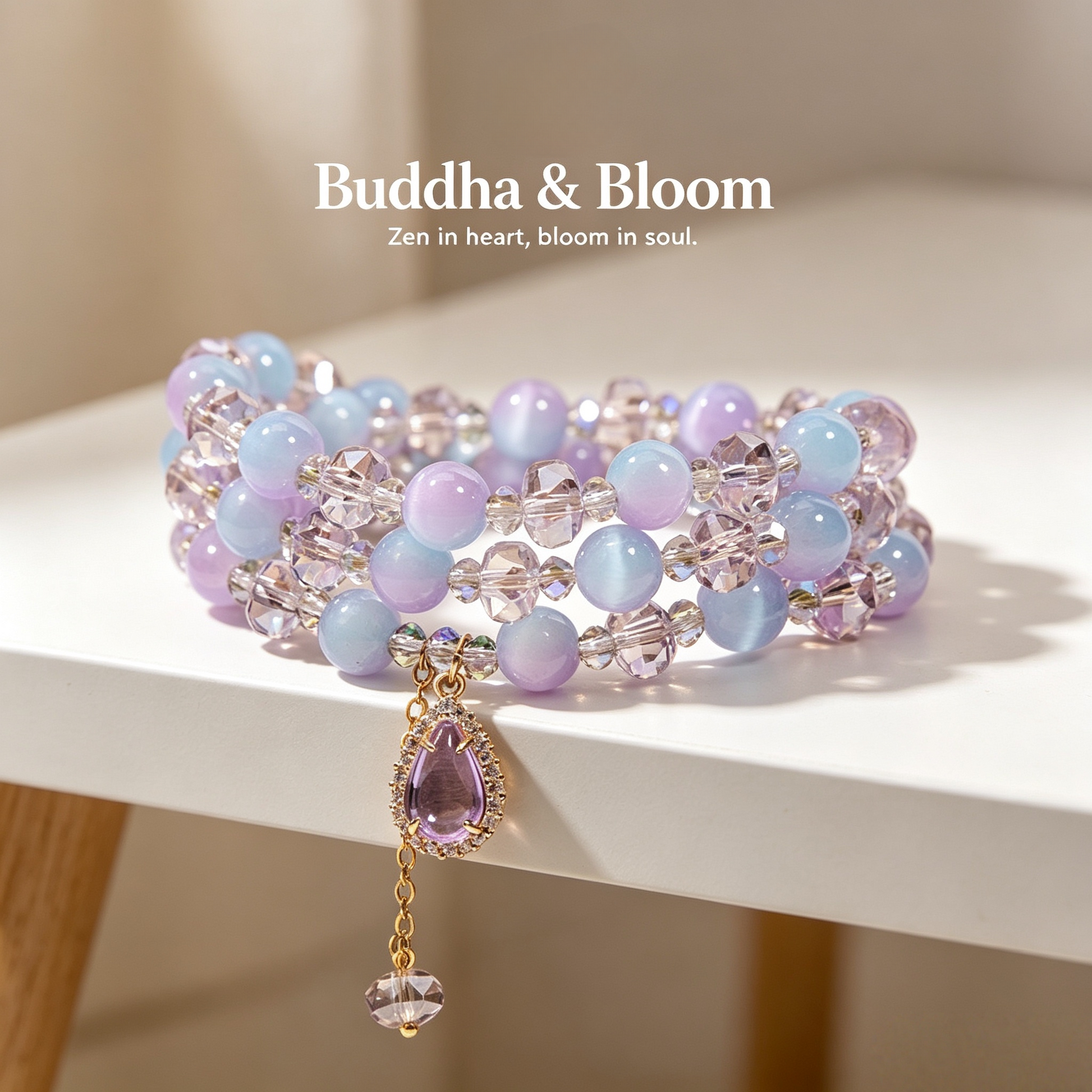 Purple Blue Cat's Eye Multi-layer Water Drop Pendant Crystal Bracelet
Elegant multi-layer water drop cat eye crystal women wrist bracelet
Mood balancing fashionable natural stone accessory for daily styling
Grace lucky gem bracelet gift and personal collection