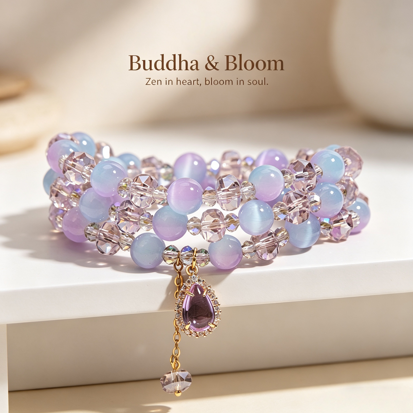 Purple Blue Cat's Eye Multi-layer Water Drop Pendant Crystal Bracelet
Elegant multi-layer water drop cat eye crystal women wrist bracelet
Mood balancing fashionable natural stone accessory for daily styling
Grace lucky gem bracelet gift and personal collection